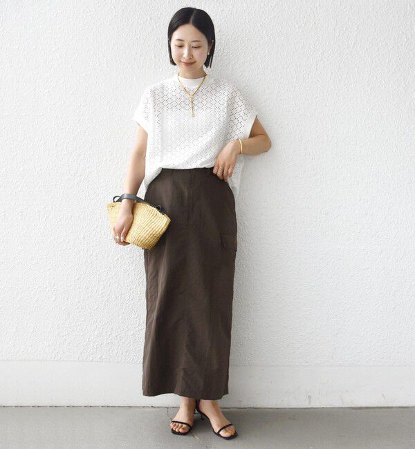 SHIPS for women「【WEB限定】〈手洗い可能〉アイレット クルーネック プルオーバー」|Tシャツ・カットソー|
