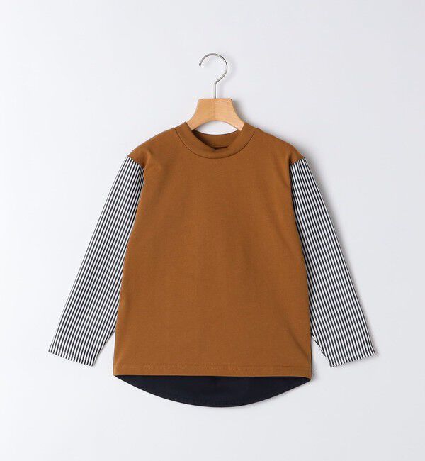 SHIPS KIDS「SHIPS KIDS:100～130cm / パターン 切替 長袖 TEE」|Tシャツ・カットソー|
