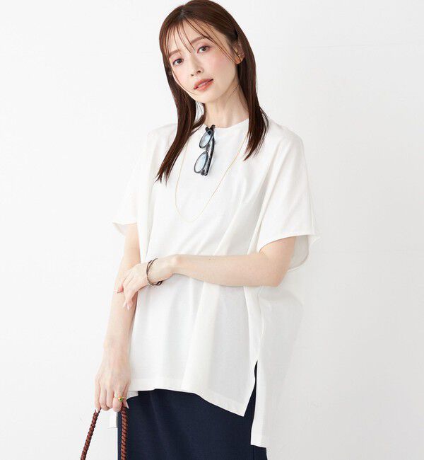 SHIPS Colors 「SHIPS Colors:〈手洗い可能〉ハイツイスト ケープ プルオーバー」|Tシャツ・カットソー|オフホワイト