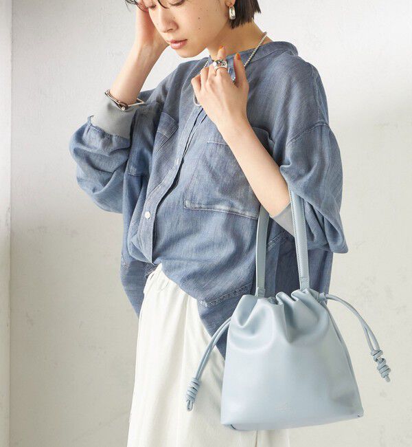 SHIPS for women「《一部予約》【WEB限定】George Cinq: DRAWSTRING BAG（S）」|ショルダー・メッセンジャー|ライトブルー