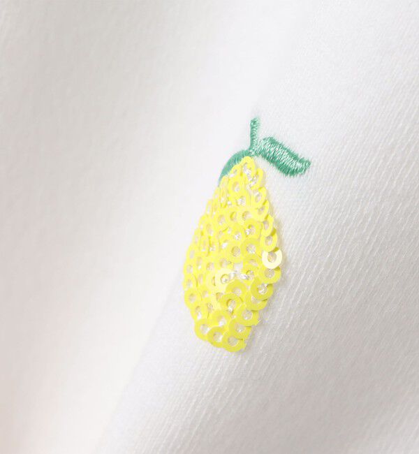 SHIPS KIDS「SHIPS KIDS:100～130cm /レモン スパンコール 刺繍 ロングスリーブ Tシャツ」|Tシャツ・カットソー|