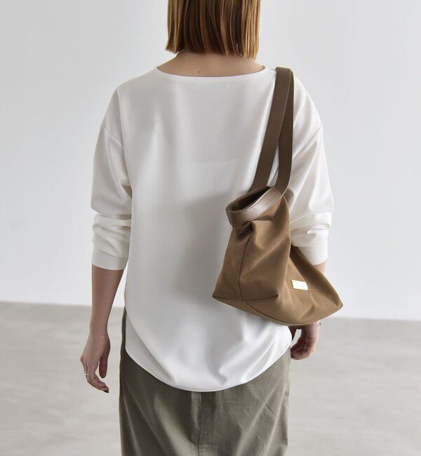 quaranciel「《予約》quaranciel:〈洗濯機可能〉カットジョーゼット ラウンドヘム ルーズ プルオーバー」|Tシャツ・カットソー|