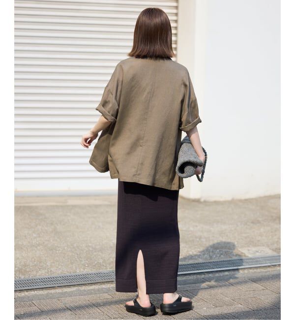 SLOBE IENA「《WEB限定/追加》リネンレーヨンハーフスリーブジャケット」|その他|
