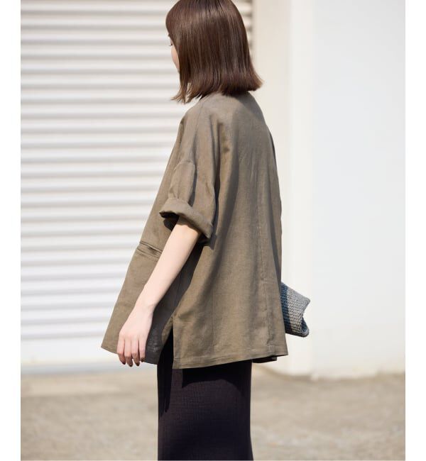 SLOBE IENA「《WEB限定/追加》リネンレーヨンハーフスリーブジャケット」|その他|