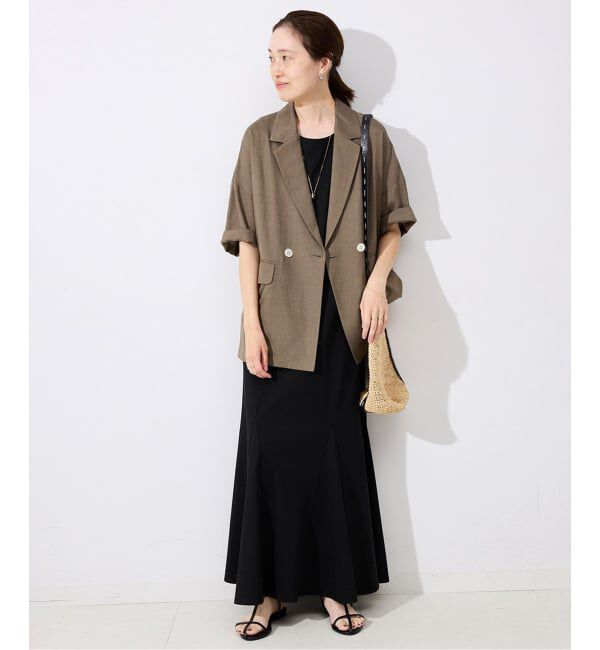 SLOBE IENA「《WEB限定/追加》リネンレーヨンハーフスリーブジャケット」|その他|