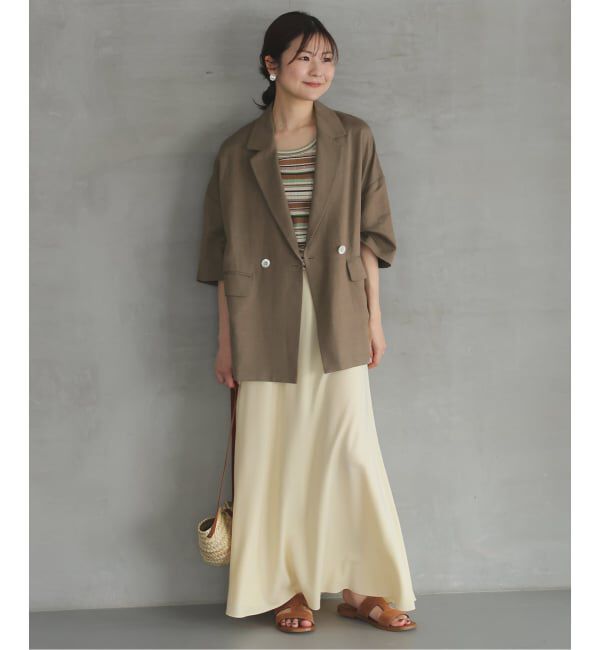SLOBE IENA「《WEB限定/追加》リネンレーヨンハーフスリーブジャケット」|その他|