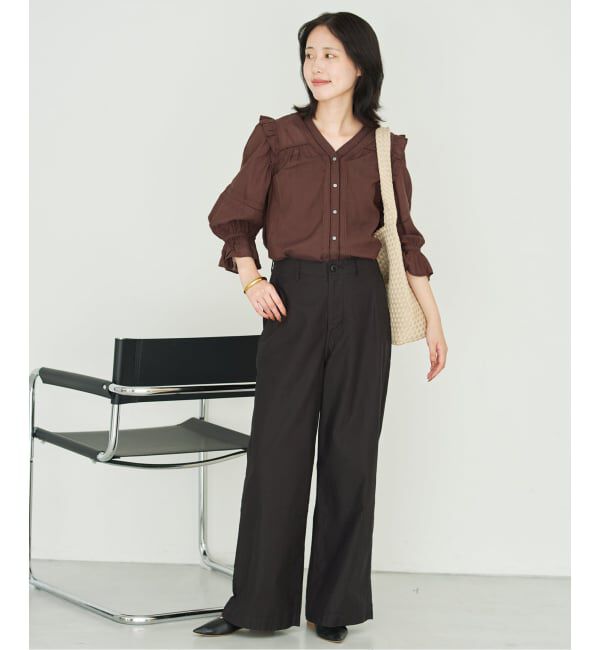 SLOBE IENA「《WEB限定/追加》コットンレーヨンレースブラウス」|シャツ・ブラウス|
