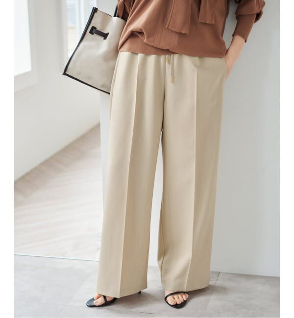 Spick and Span「《34サイズ登場 / 追加予約》P/Wイージースラックスパンツ」|スラックス|