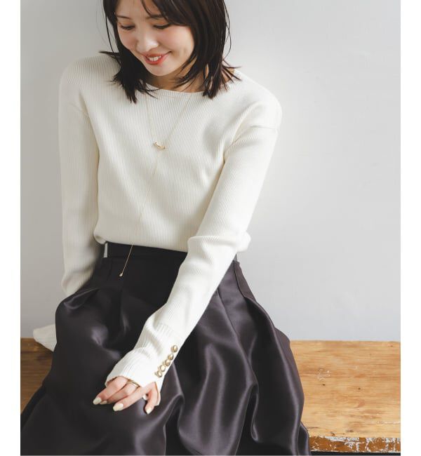 NOBLE「《WEB＆日本橋店限定・追加予約》ボタンディテールタイトリブニット」|ニット・セーター|