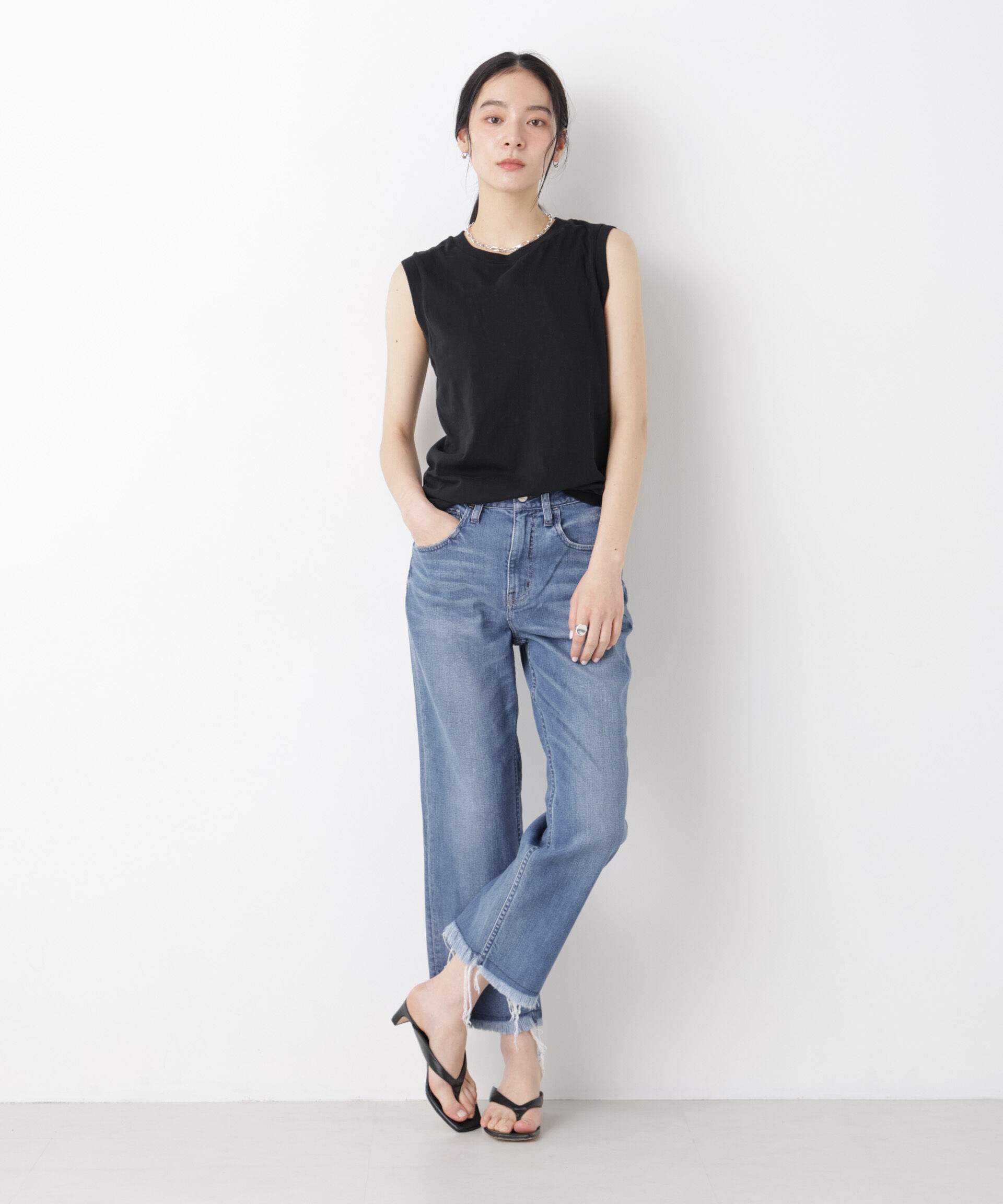 NANO universe「Hanes/2P JapanFit for HER スリーブレスTシャツ」|Tシャツ・カットソー|