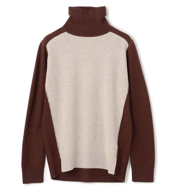 BEIGE,「【WEB限定・洗える】ROGAN / バイカラーウールハイネックニット」|ニット・セーター|