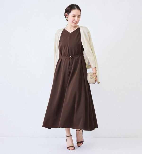 NOLLEY'S「《UVカット》ウォッシャブルVネックギャザーワンピース」|ワンピース|