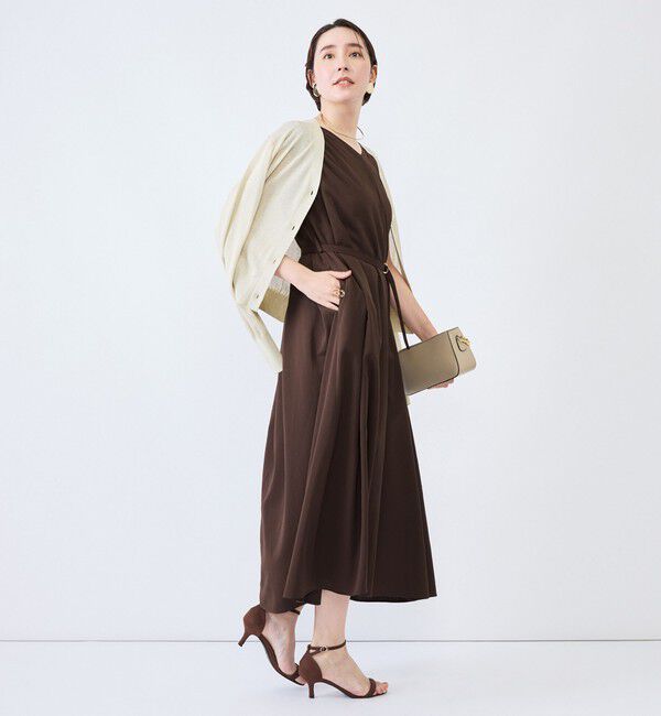 NOLLEY'S「《UVカット》ウォッシャブルVネックギャザーワンピース」|ワンピース|