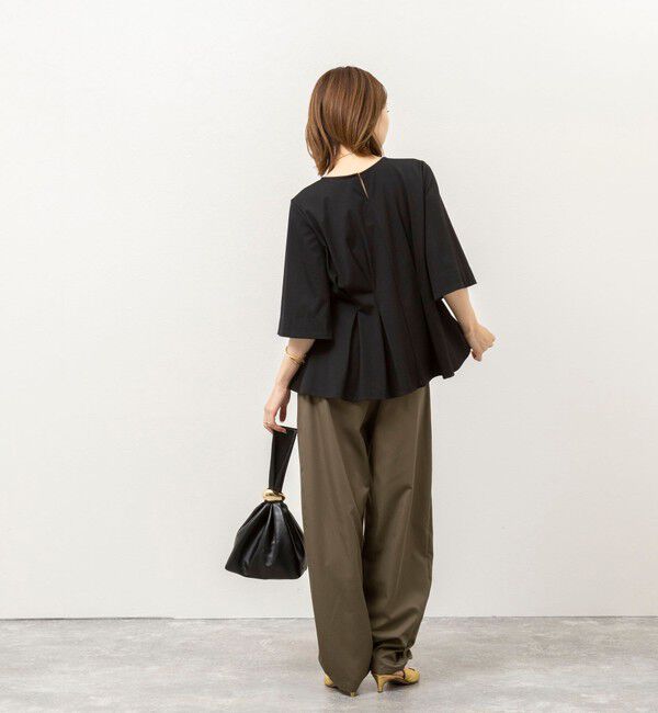 NOLLEY'S「《接触冷感/UVカット》ウォッシャブルハイスペックジャージペプラムプルオーバー」|Tシャツ・カットソー|