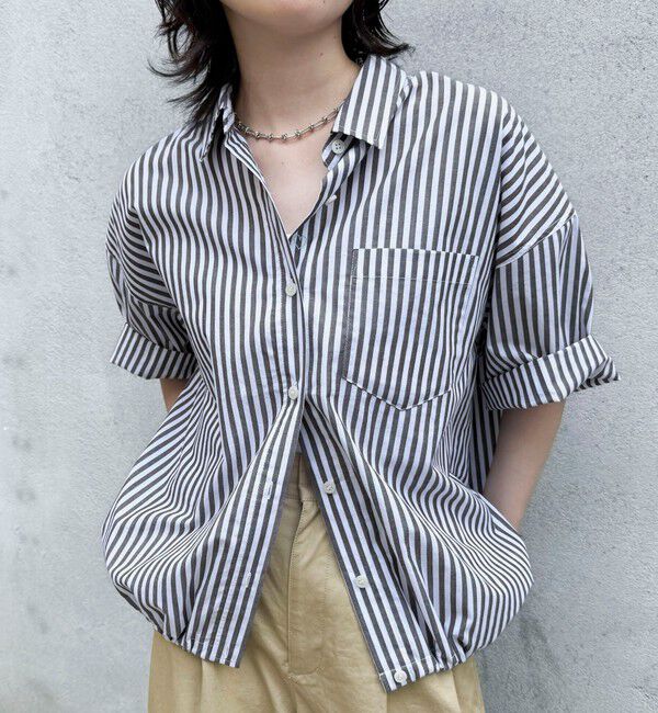 fredy emue「【人気につき半袖Ver.で再登場】汗染み軽減加工COTTON半袖シャツブルゾン」|シャツ・ブラウス|
