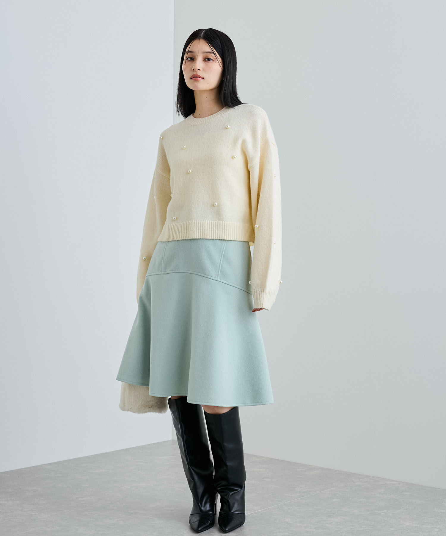 VIS「【WEB/ルミネ店限定】パールボタンニットプルオーバー」|ニット・セーター|