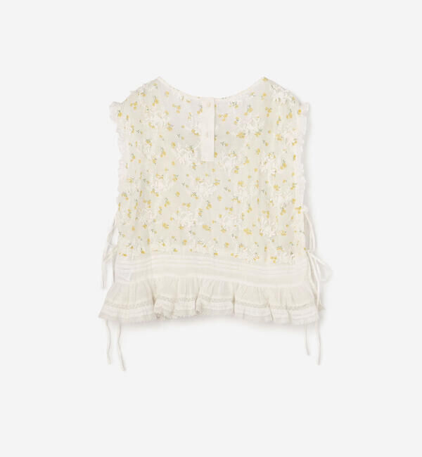  「crinkle crinkle crinkle | シアーフラワー ベストブラウス WOMEN」|シャツ・ブラウス|