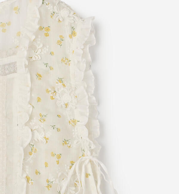  「crinkle crinkle crinkle | シアーフラワー ベストブラウス WOMEN」|シャツ・ブラウス|