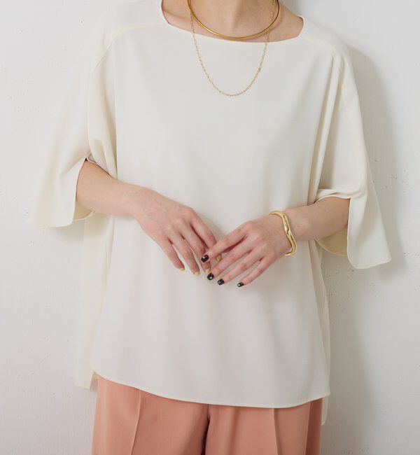  「《接触冷感/UVカット/体型カバーに◎》ジャージスクエアブラウス」|シャツ・ブラウス|