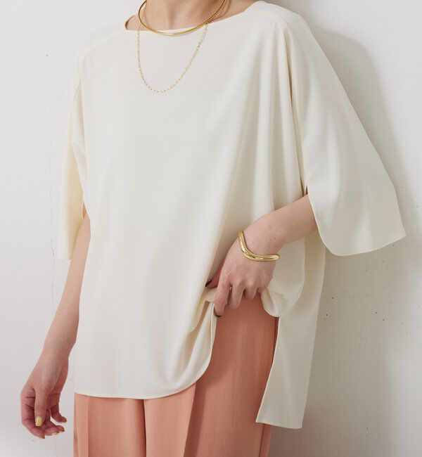  「《接触冷感/UVカット/体型カバーに◎》ジャージスクエアブラウス」|シャツ・ブラウス|