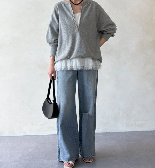  「【インフルエンサー OKOCHI企画】ハーフジップスウェット」|Tシャツ・カットソー|