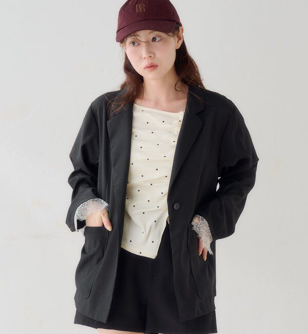  「ギャザーテレコ半袖カーディガン」|Tシャツ・カットソー|