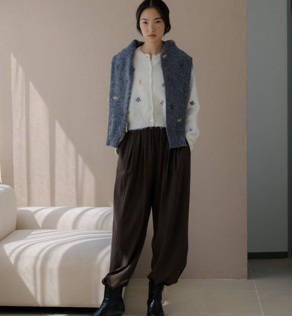  「刺繍ビジューカーディガン」|カーディガン|
