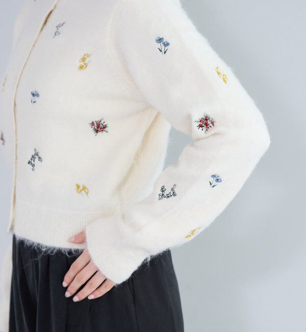  「刺繍ビジューカーディガン」|カーディガン|