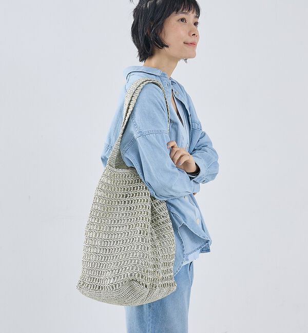 collex「【ANANS】LARGE クロシェトートバッグ」|エコバッグ|ゴールド