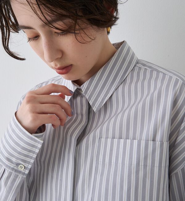 Rouge vif「コットンマルチストライプ ビッグシャツ」|シャツ・ブラウス|