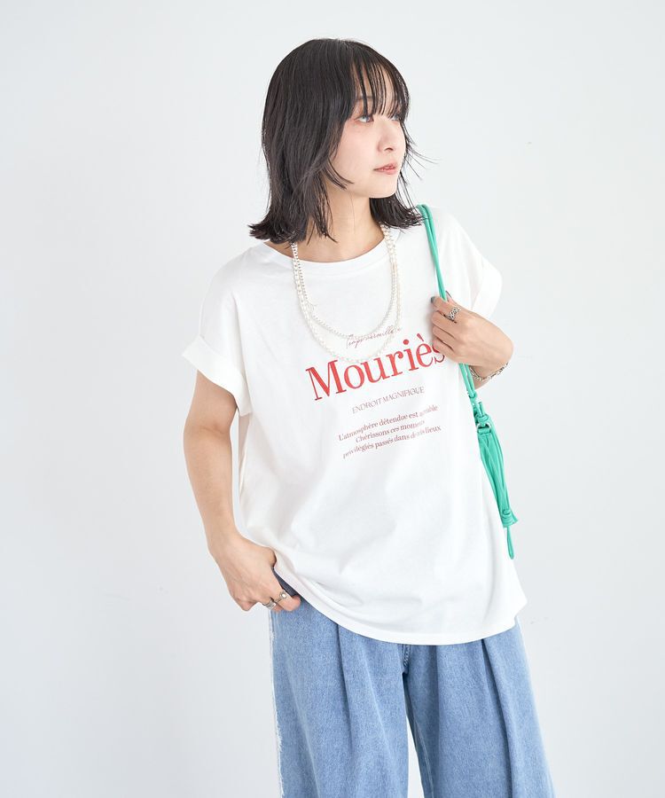 Green Parks「【適ON】汗染み防止フレンチロゴTシャツ」|Tシャツ・カットソー|Red