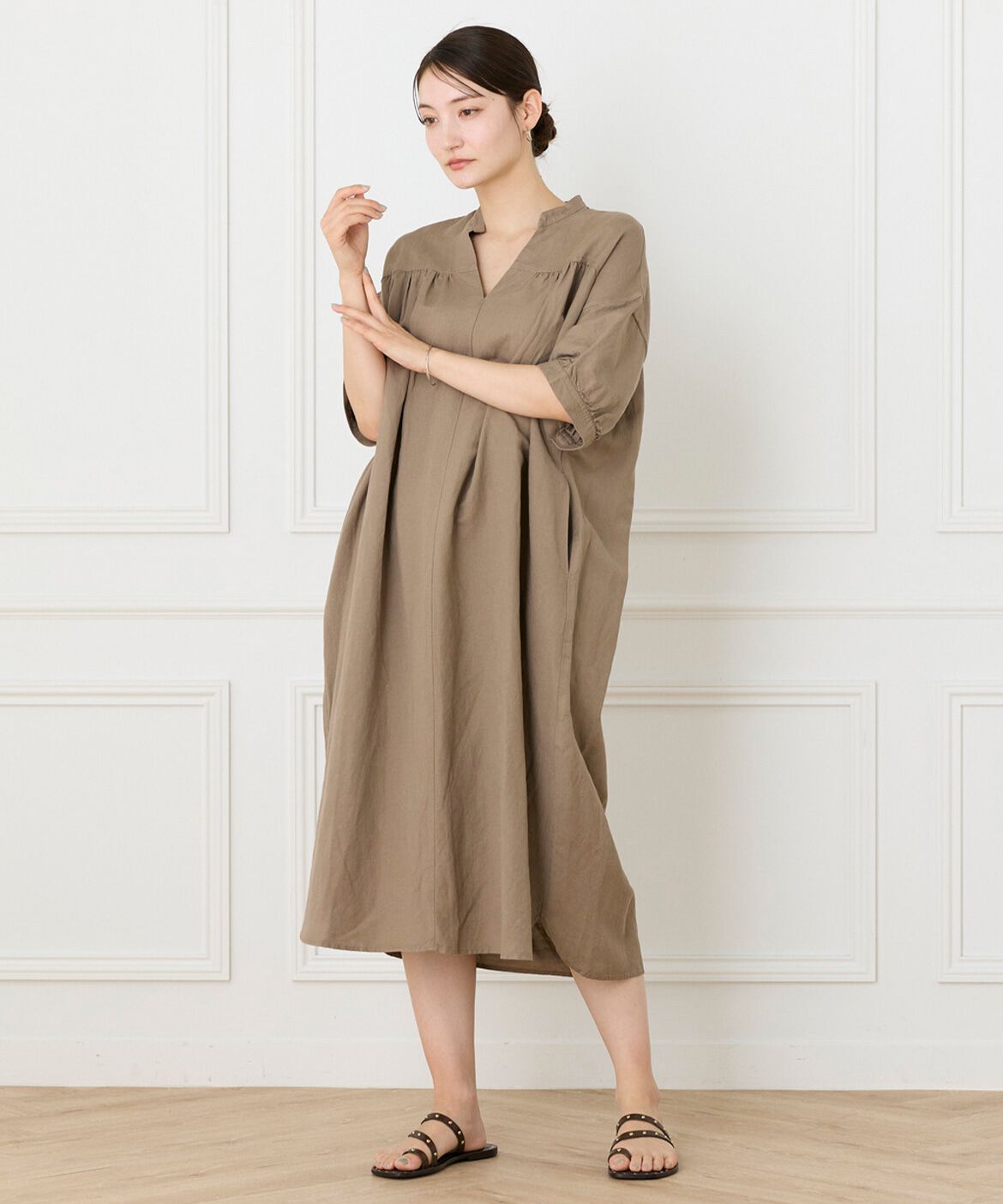 DAY by DAY it&rsquo;s international「レーヨンリネンギャザーワンピース」|ワンピース|