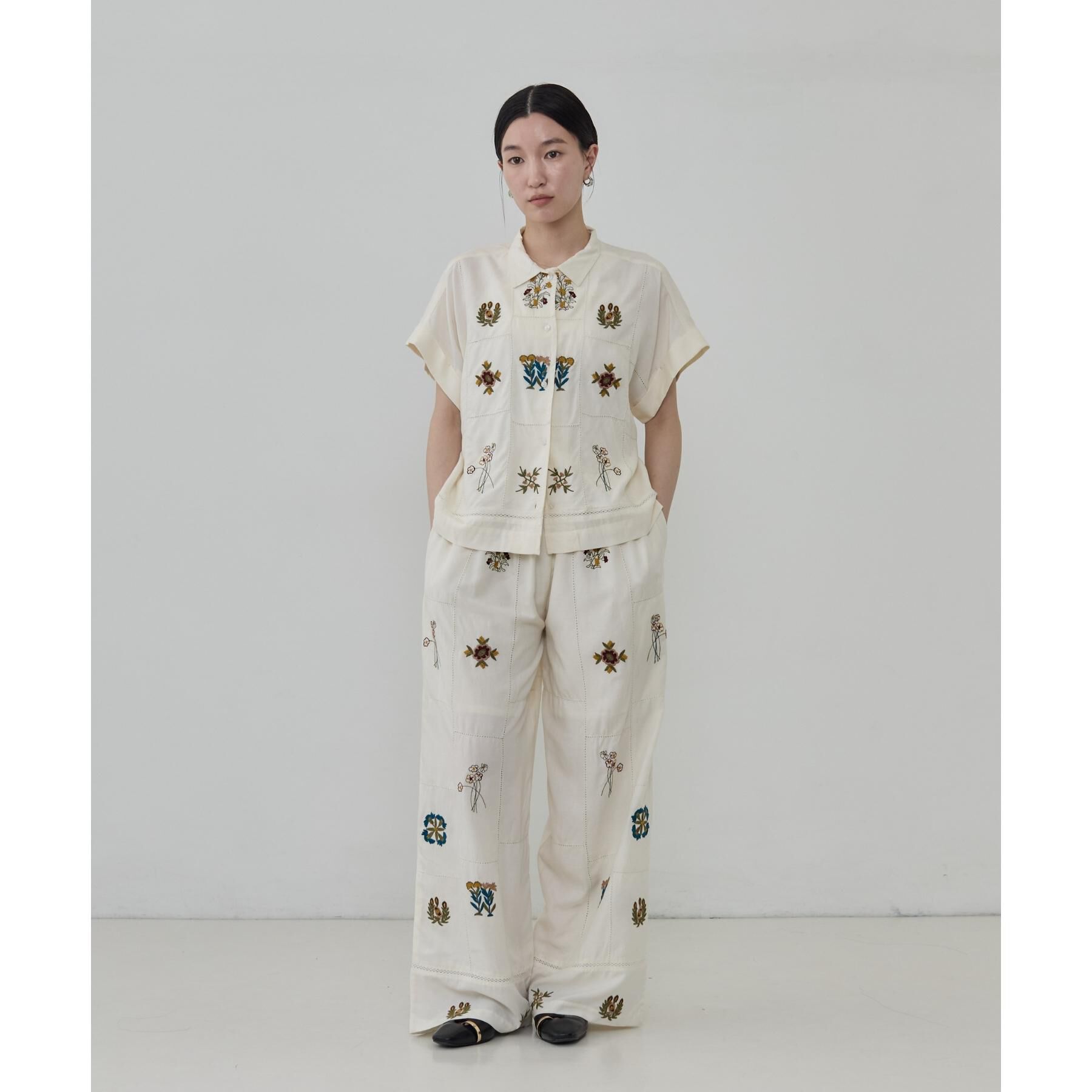 GALLEST「アート刺繍半袖シャツ【セットアップ可能】」|シャツ・ブラウス|