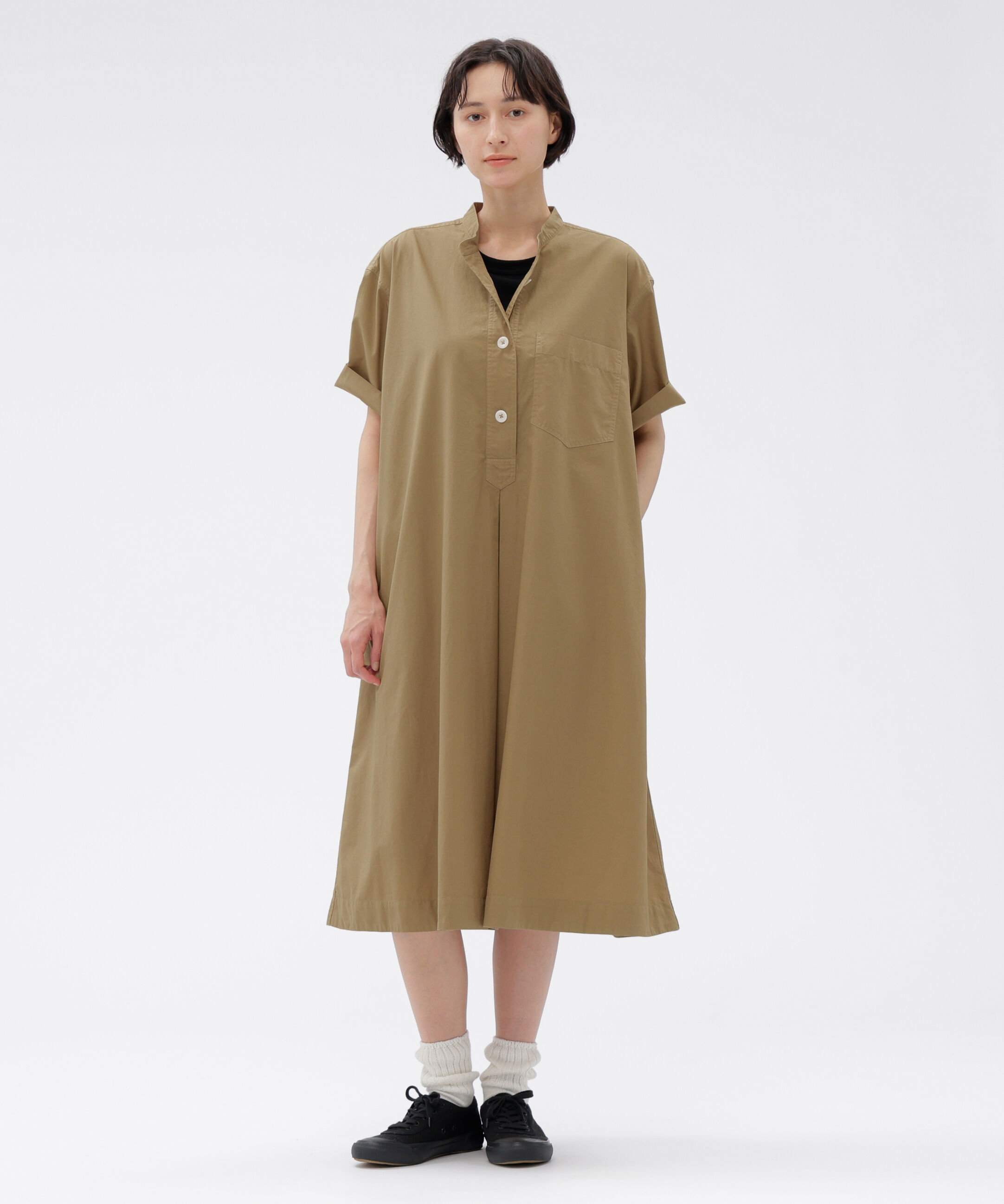 MHL.「GARMENT DYED COTTON POPLIN DRESS」|ワンピース|BEIGE