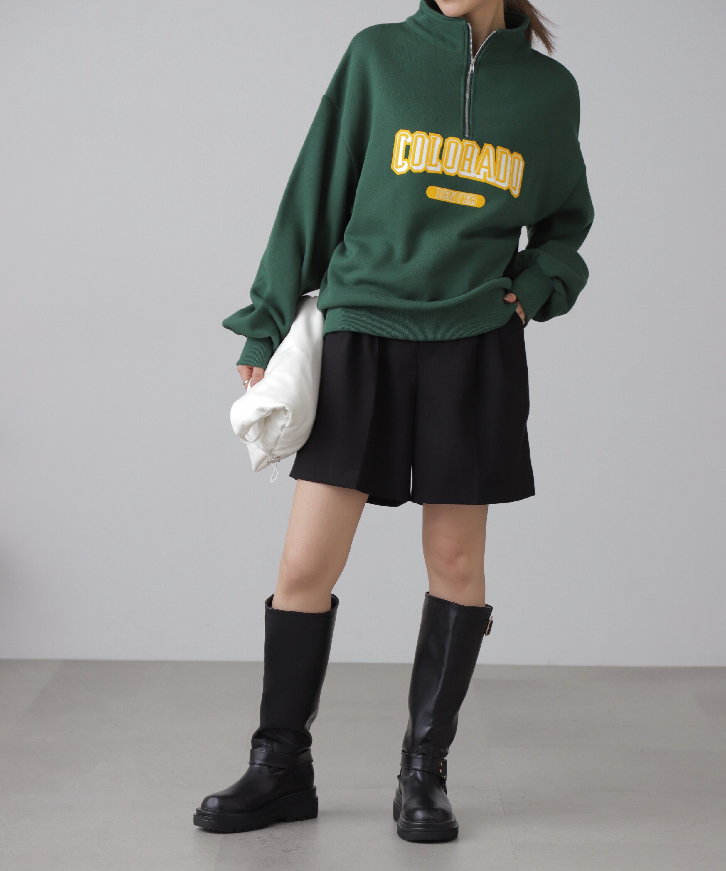  「カレッジロゴハーフジップスウェット」|Tシャツ・カットソー|