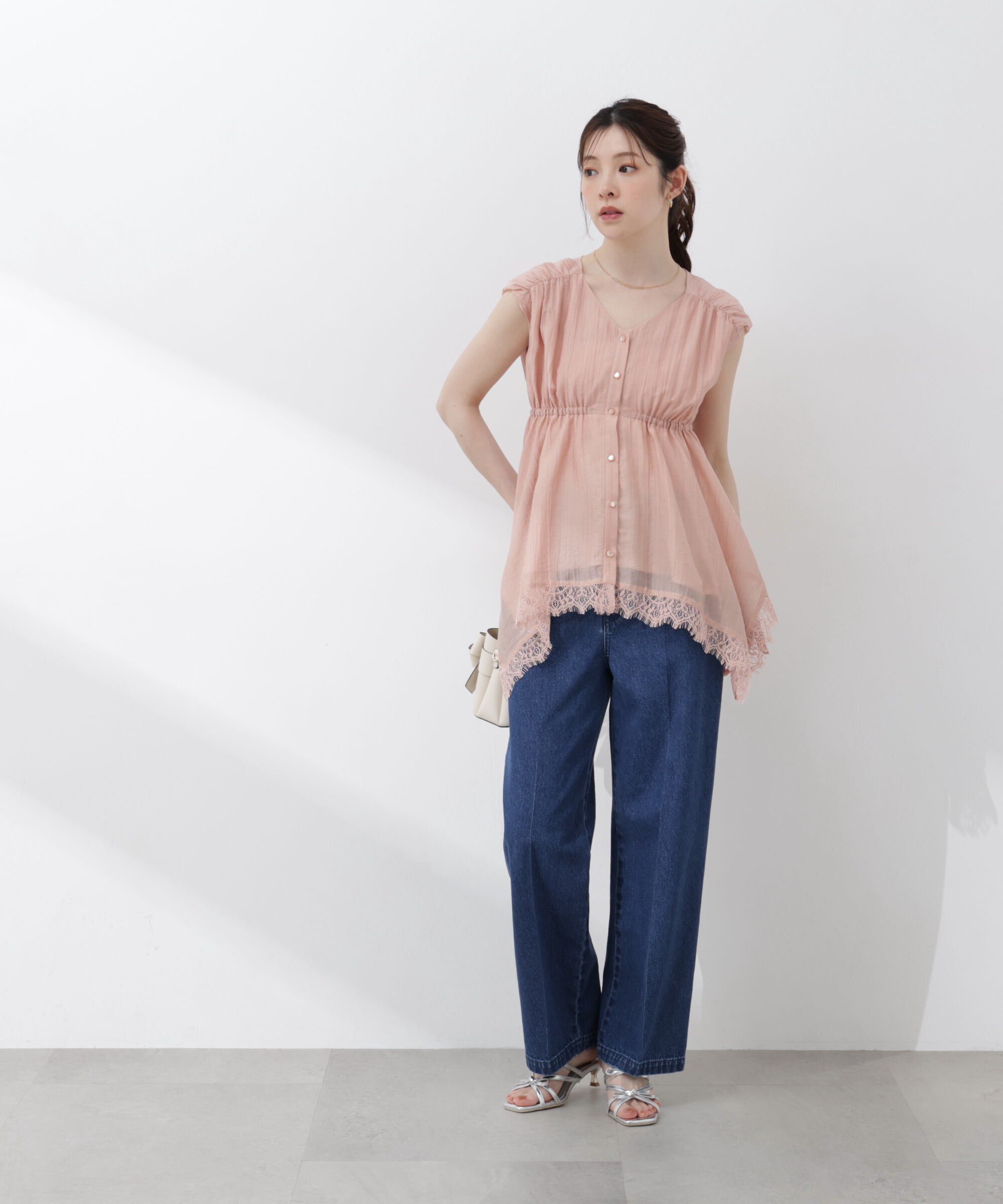 PROPORTION BODY DRESSING「レーストリミングヘムブラウス 26SS」|シャツ・ブラウス|