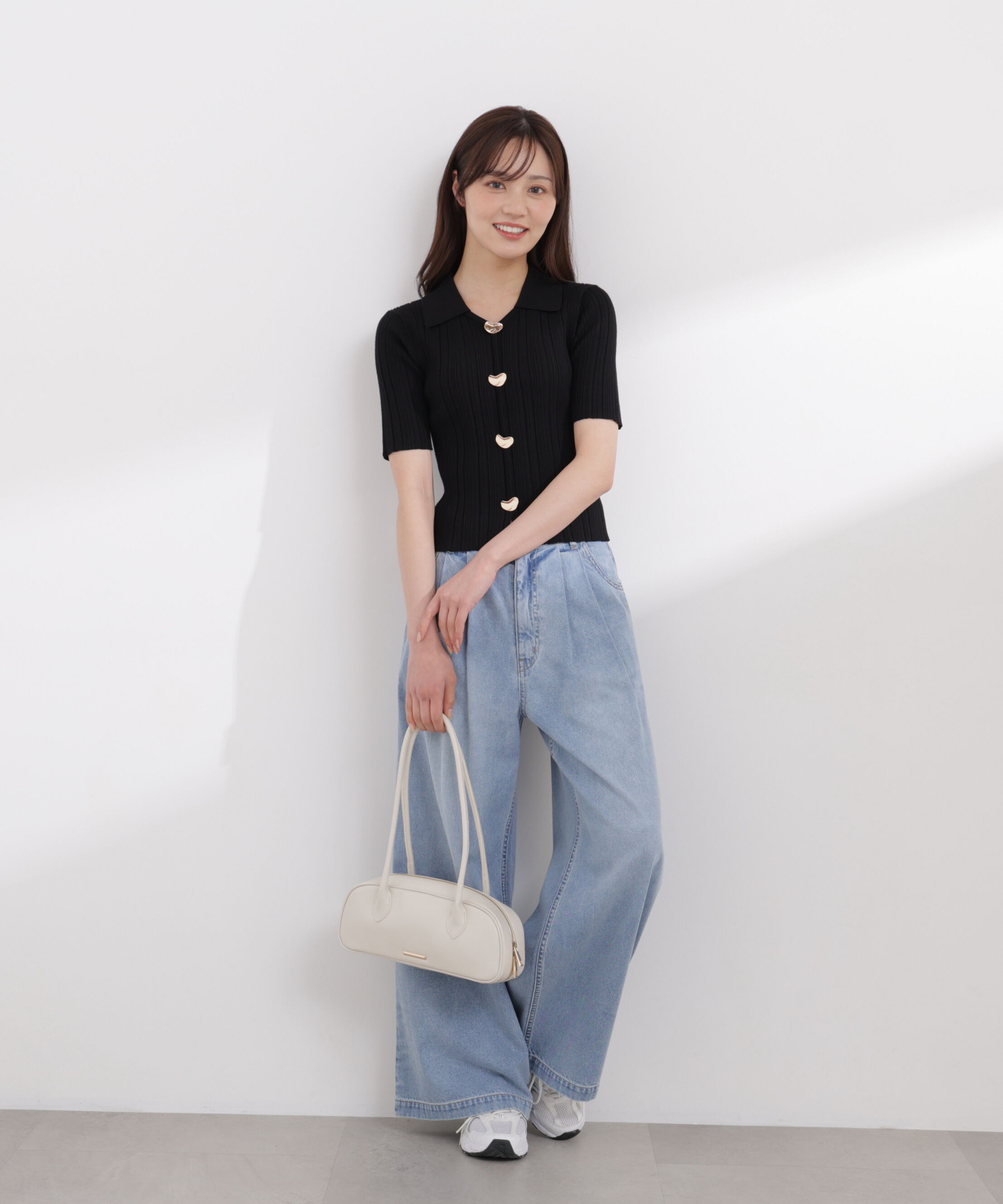 PROPORTION BODY DRESSING「衿付きランダムリブニット 26SS」|ニット・セーター|