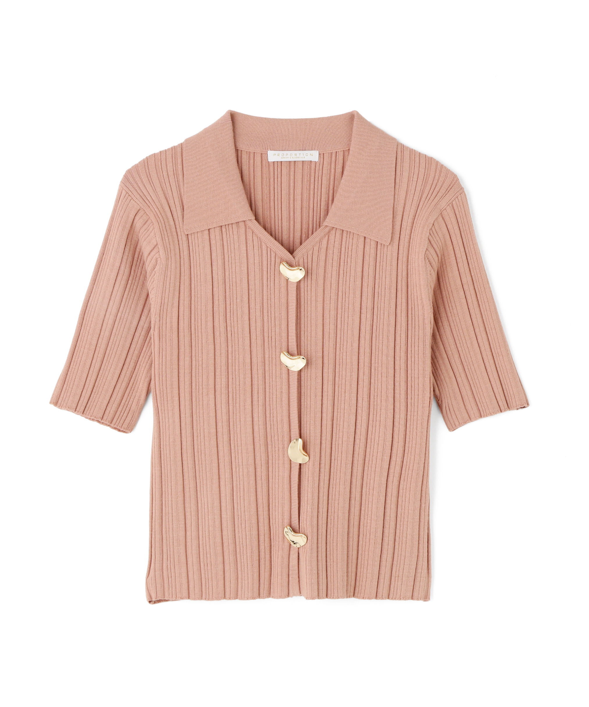 PROPORTION BODY DRESSING「衿付きランダムリブニット 26SS」|ニット・セーター|
