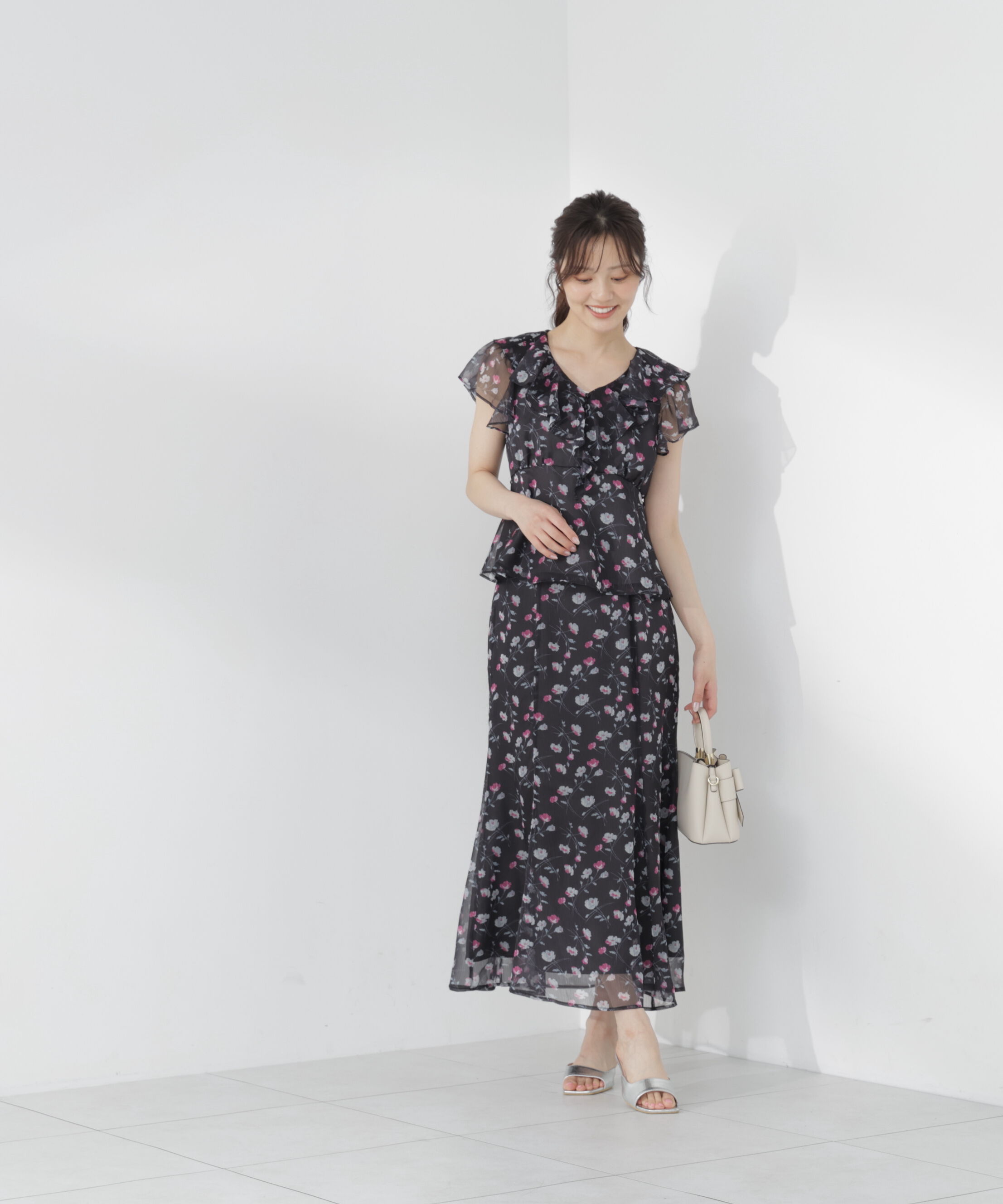 PROPORTION BODY DRESSING「フラワープリントペプラムブラウス」|シャツ・ブラウス|