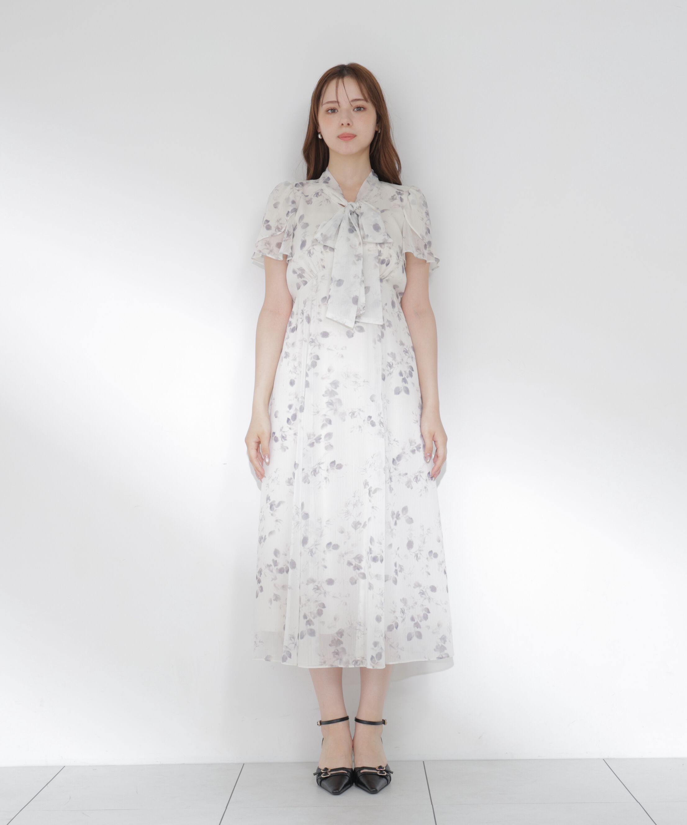 PROPORTION BODY DRESSING「フラワープリントボウタイワンピース」|ワンピース|