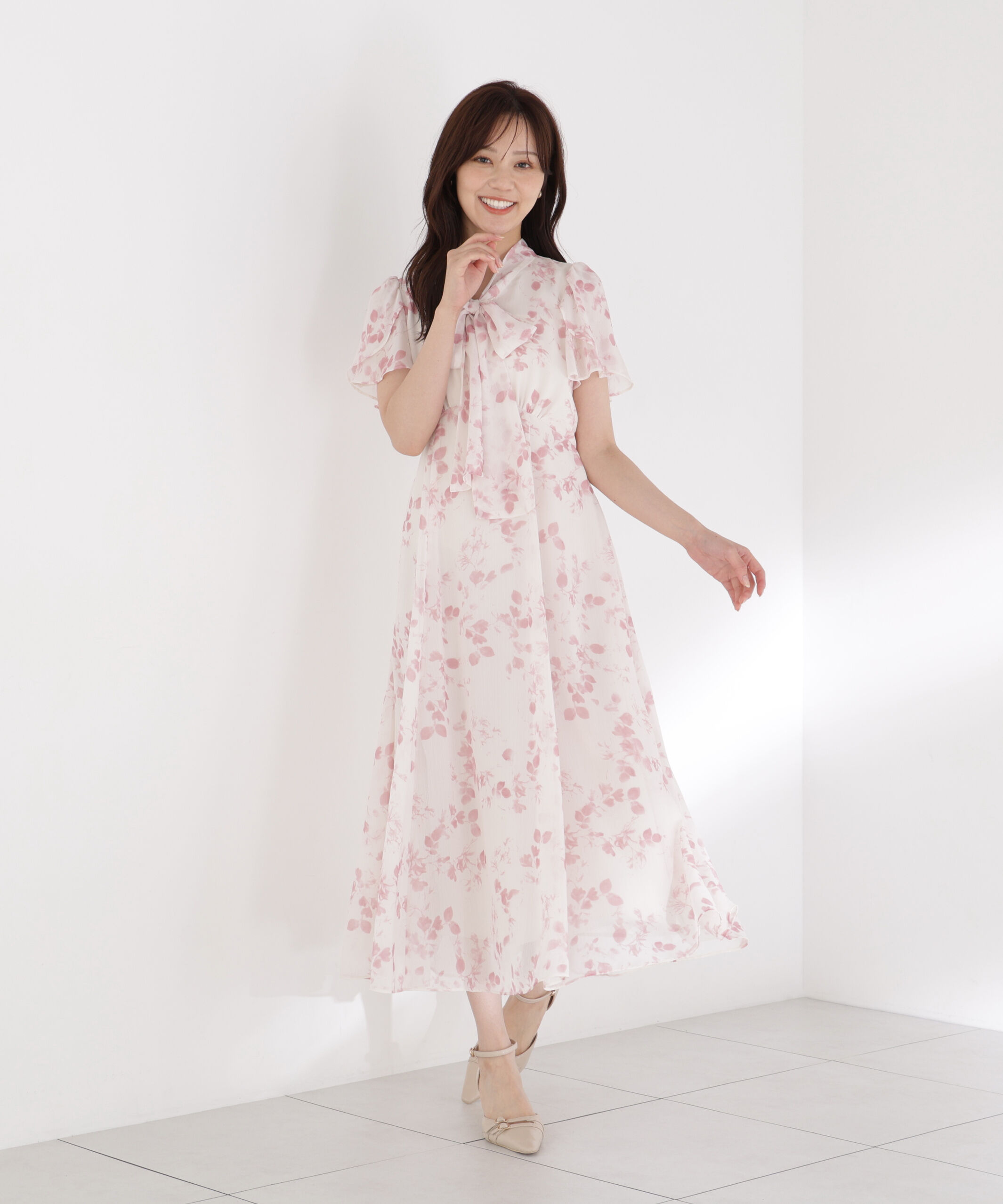 PROPORTION BODY DRESSING「フラワープリントボウタイワンピース」|ワンピース|