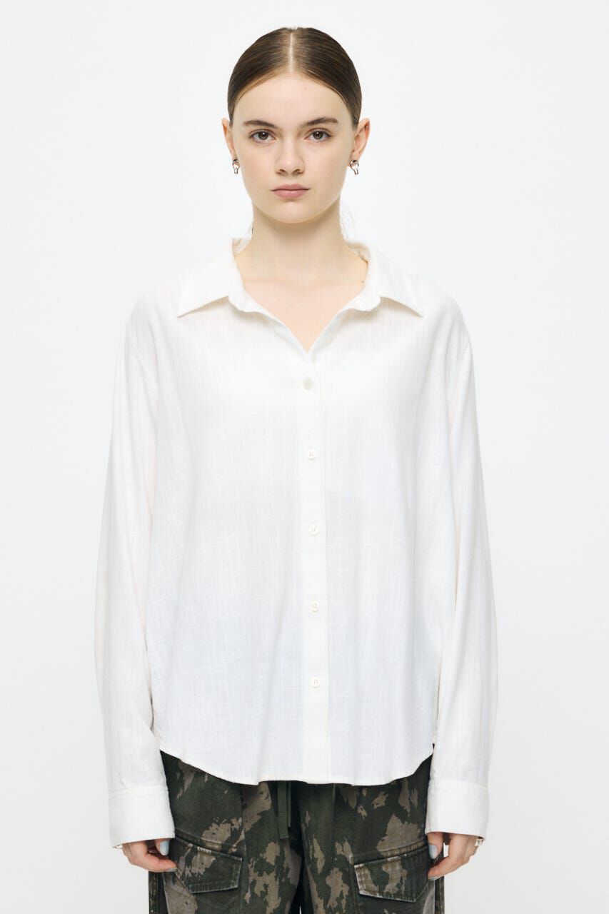 MOUSSY「LINEN BLEND BASIC シャツ」|シャツ・ブラウス|