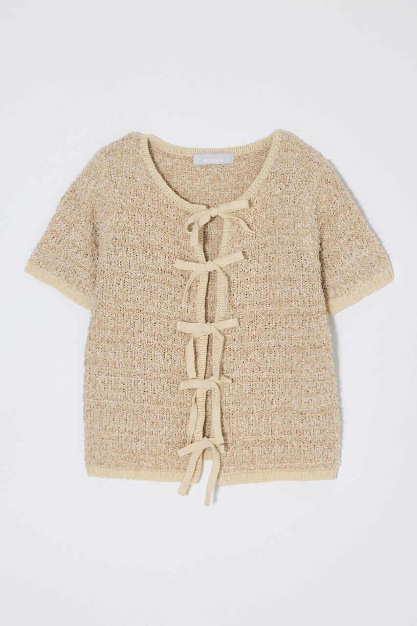 MOUSSY「FRONT RIBBON KNIT カーディガン」|ニット・セーター|