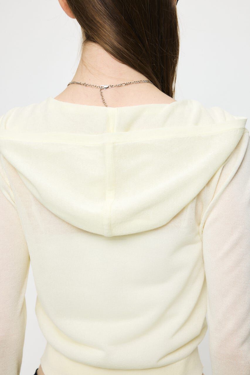 MOUSSY「SHEER HOOKEDカーディガン」|カーディガン|