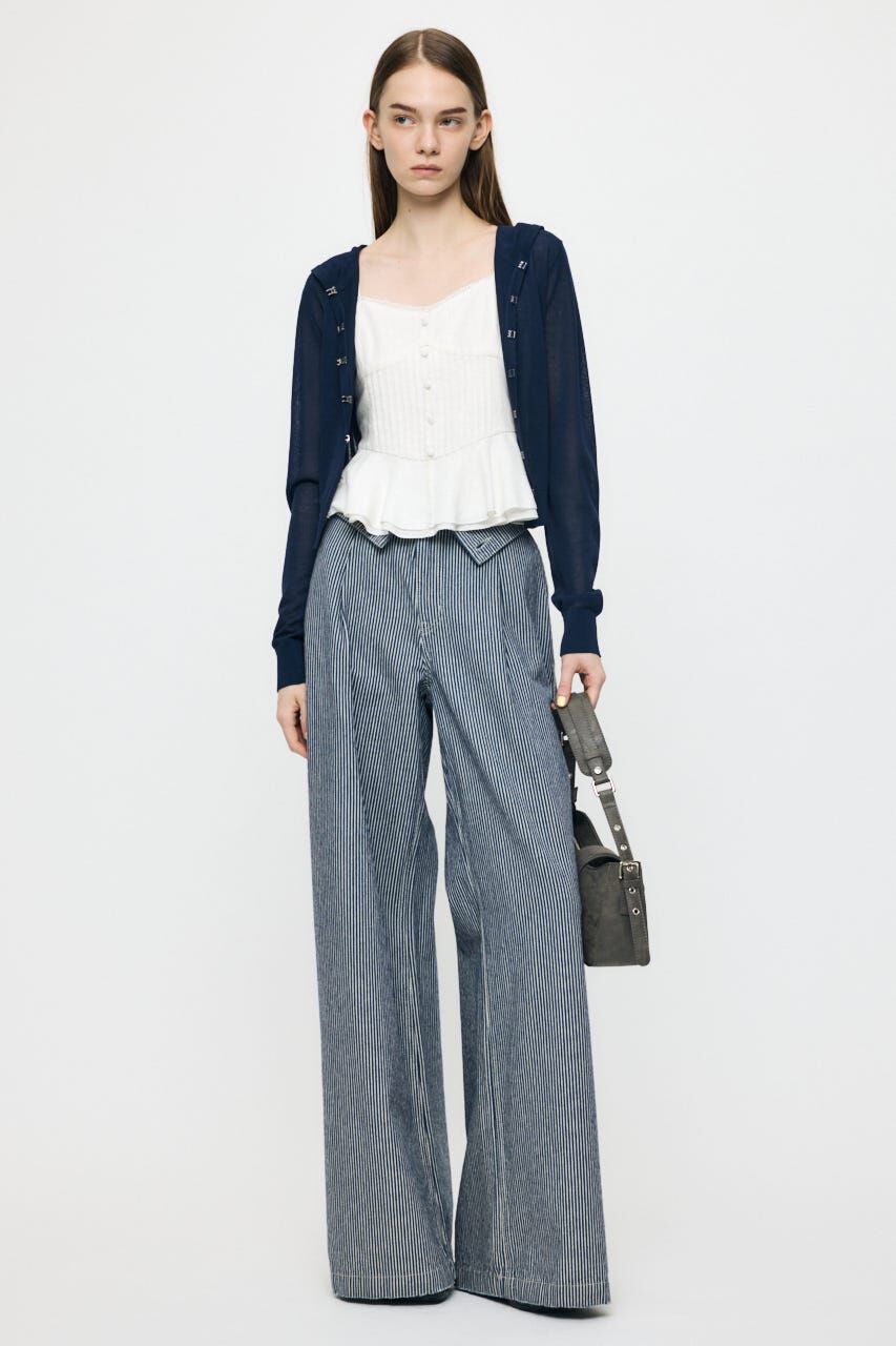 MOUSSY「SHEER HOOKEDカーディガン」|カーディガン|