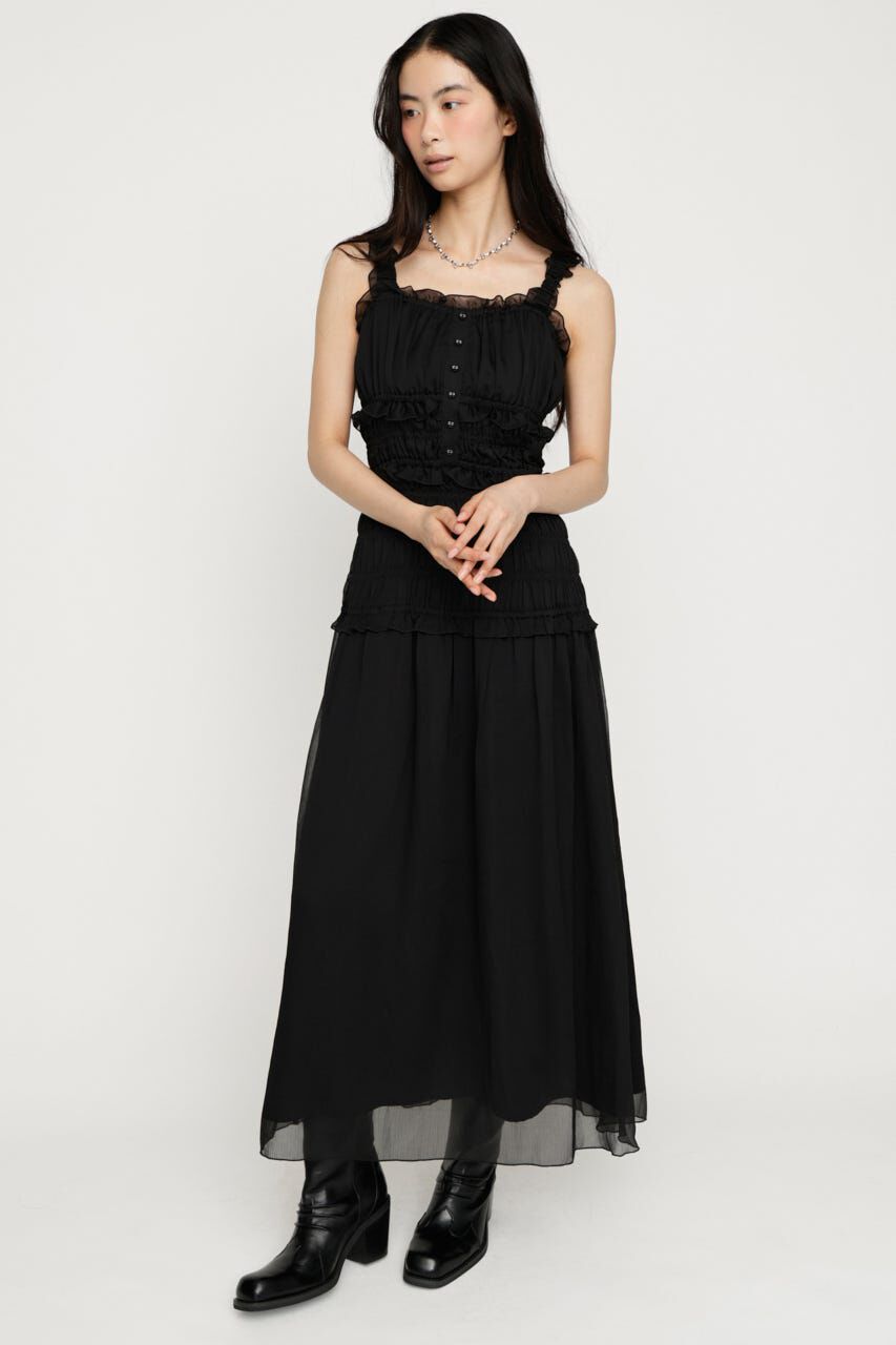 SLY「SHIRRING FRILL ドレス」|ワンピース|