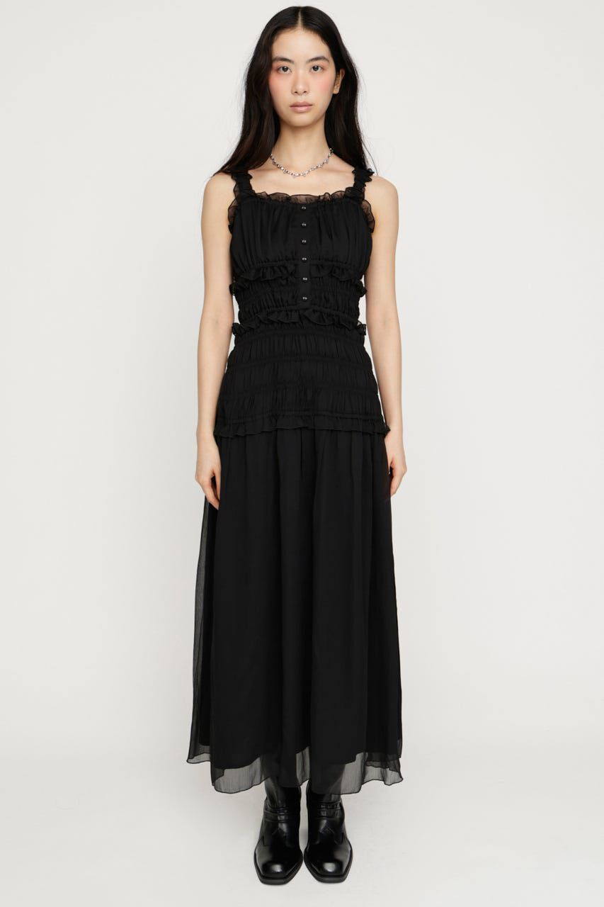 SLY「SHIRRING FRILL ドレス」|ワンピース|