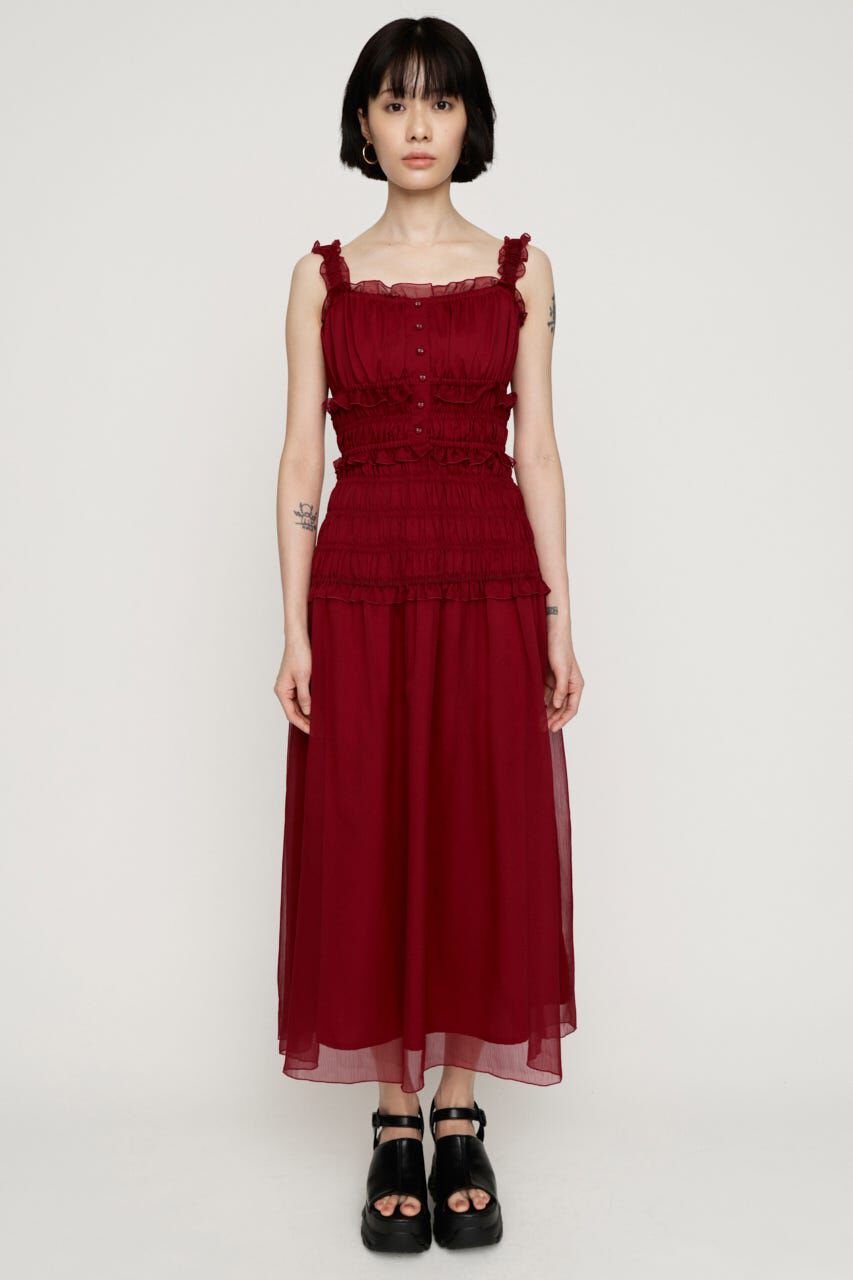 SLY「SHIRRING FRILL ドレス」|ワンピース|