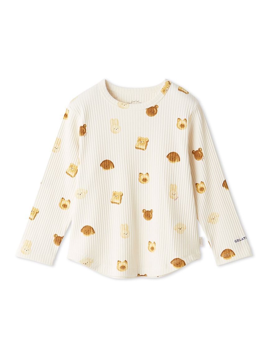 GELATO PIQUE KIDS & BABY「【KIDS】アニマルブレッド柄ロンT」|ルームウェア|