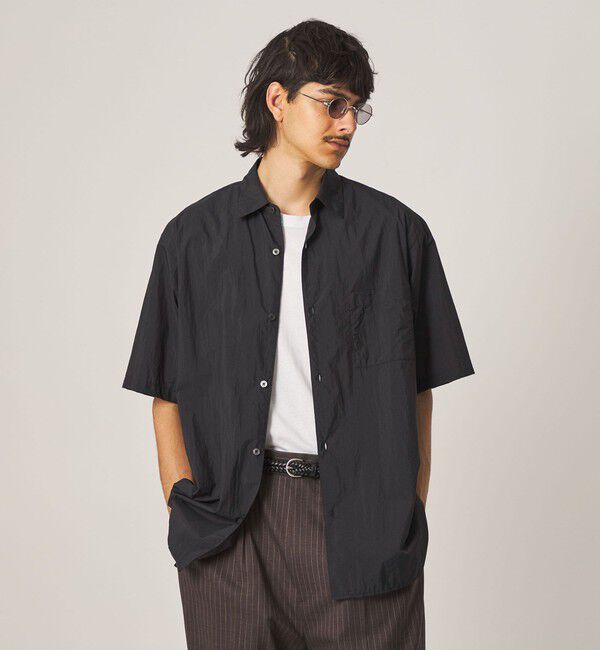 STEVEN ALAN「＜Steven Alan＞ エアリーナイロン レギュラーカラー ショートスリーブ シャツ BOX」|シャツ・ブラウス|